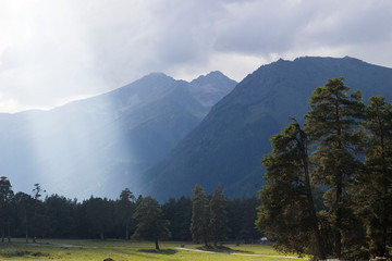 mountain landscape with clouds