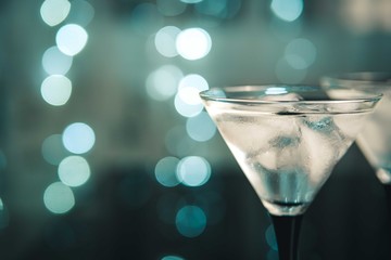 martini glass on a black background