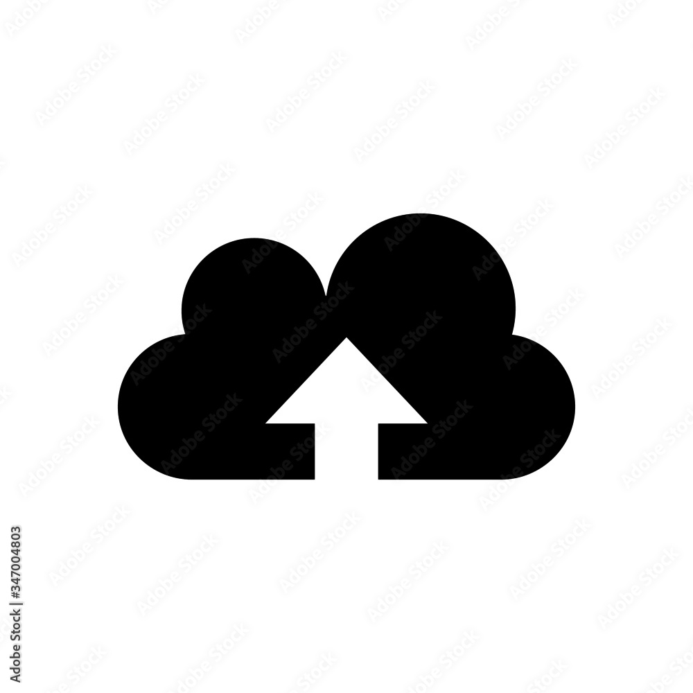 Poster backup data line sign icon in black flat design on white background