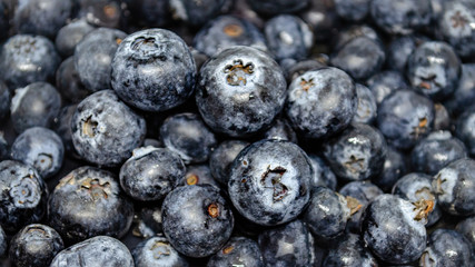 blueberries on black plate