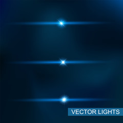 Blue glowing light explodes .Bright Star. Special line flare light effects for design and decor.