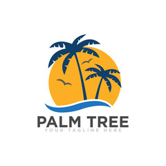 Palm Tree Logo Icon Design Illustration