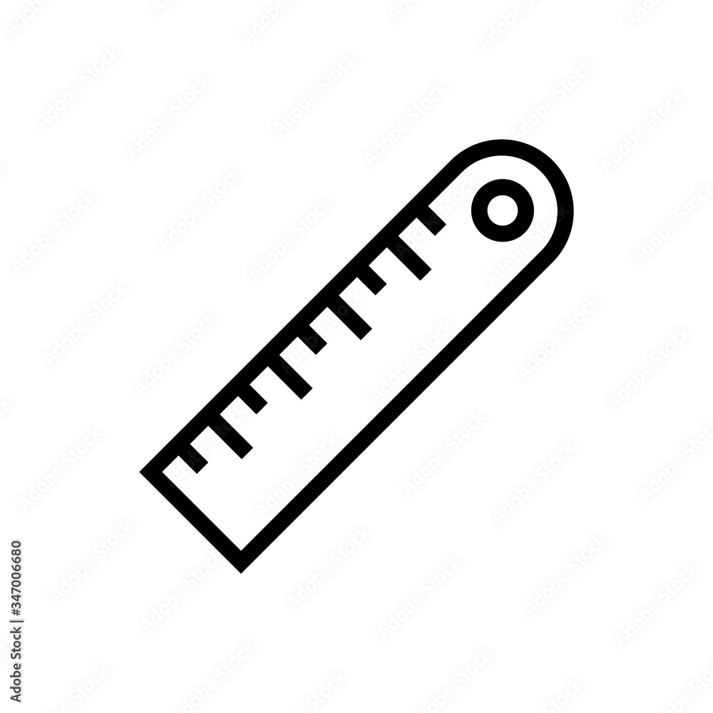 Poster ruler icon vector simple design in linear style on white background