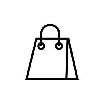 shopping bag icon vector logo template in linear style on white background