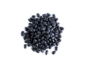 Black beans on white background