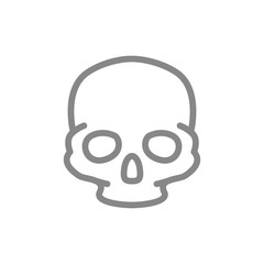 Human skull line icon. Bone structure of the head symbol