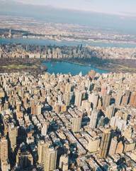 Obraz na płótnie Canvas aerial view of new york upper east side central park