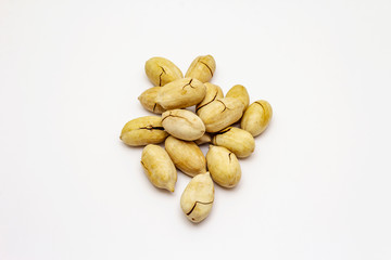 Ripe pecan isolated on white background