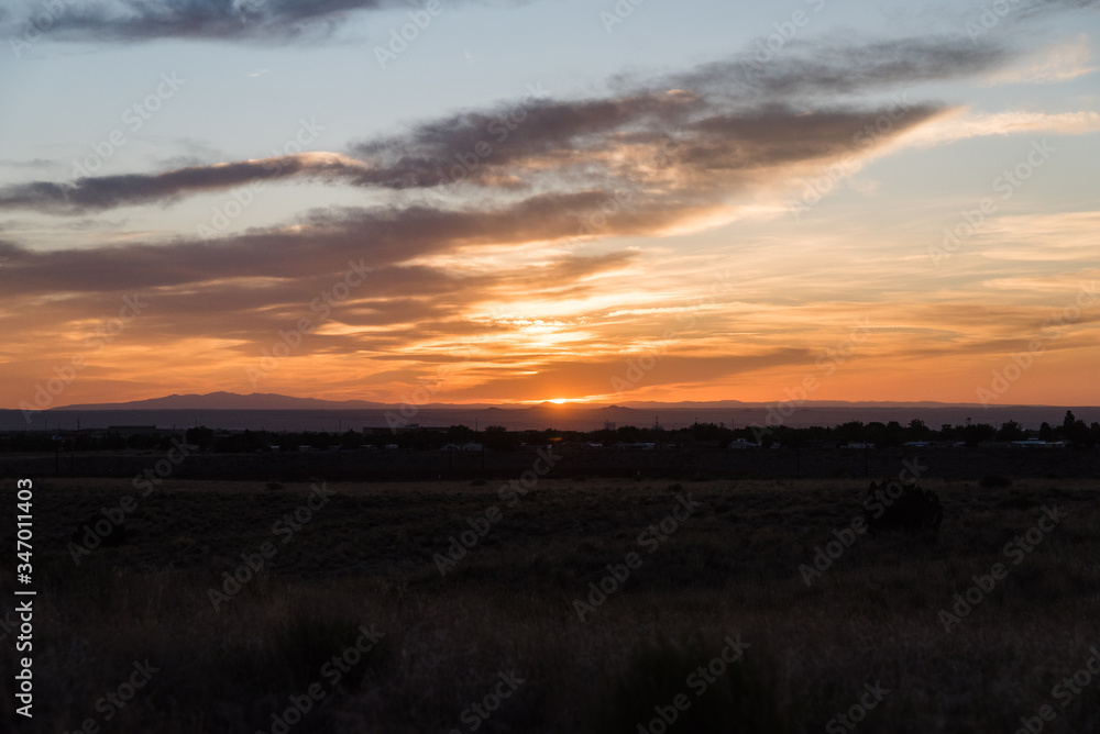 Wall mural sunset sky over albuquerque, new mexico.