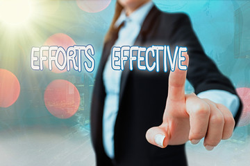 Writing note showing Efforts Effective. Business concept for Produces the results as per desired...