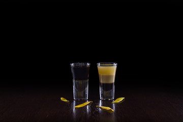 Cocktails in autumn style on a black background.