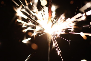 sparkler on fire