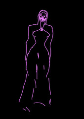 Szkic kobiety w masce © Bernadeta