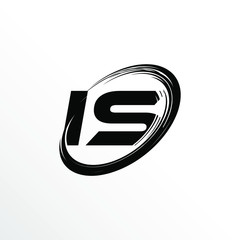 Initial Letter IS Brush Effect Logo Design	
