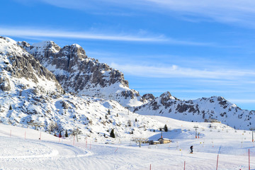 blue sky in the mountains of the Alps