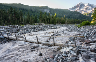 Stream crossing on the Carter Falls Trail in Mount Rainier National Park