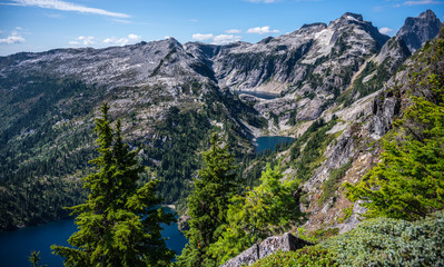 View of lakes from Trapper Peak | North Cascades National Park | Washington