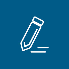 Fototapeta premium Pencil Line Icon On Blue Background. Blue Flat Style Vector Illustration