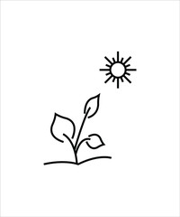 plant with sun icon,vector best line icon.