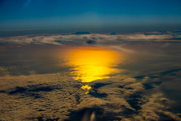 sunrise over the cloud in the sky