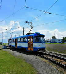 Fototapeta na wymiar Tatra T3 trams in Ostrava