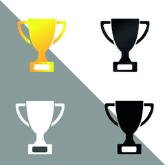 Trophy cup icon for web and mobile. Award, Gold Cup winner, Vector illustration, Flat Icon