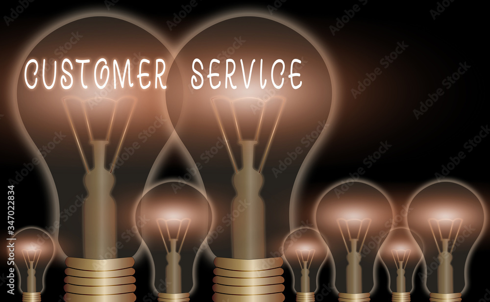 Poster conceptual hand writing showing customer service. concept meaning process of ensuring client satisfa