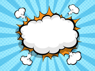 comic background with blank boom speech bubble
