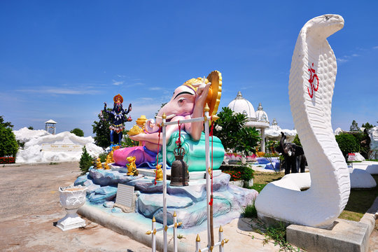 God Statue in Shiva Mahatap Thewalai Khonkaen Temple a religious place of Hindu temple located in Mueang Khon Kaen, Thailand