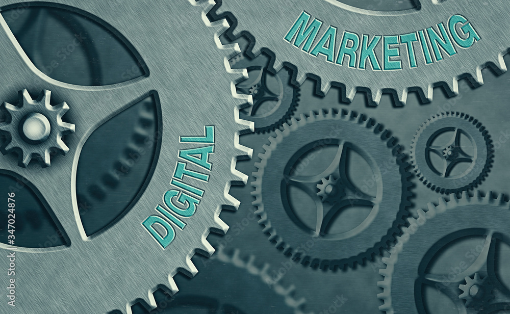Aufkleber writing note showing digital marketing. business concept for search engine optimazation pay per clic