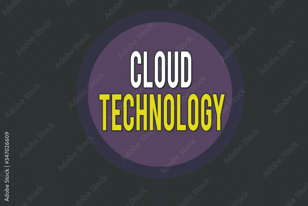 Poster conceptual hand writing showing cloud technology. concept meaning storing and accessing data and pro