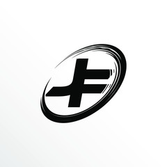 Initial Letter JF Brush Effect Logo Design	
