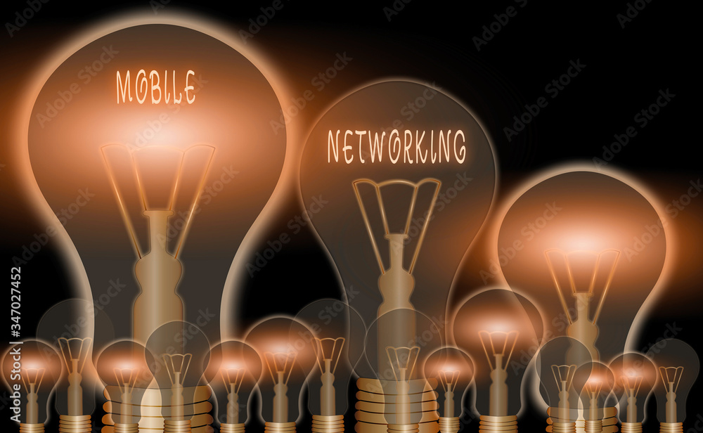 Poster text sign showing mobile networking. business photo showcasing communication network where the last 