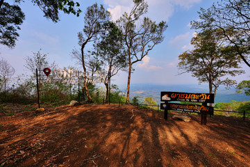 Fototapeta premium Chom Ta Wan Cliff a famous travel place in Phu Wiang National Park in Wiang Kao District, Khon Kaen, Thailand