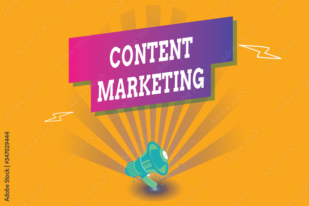 Poster conceptual hand writing showing content marketing. concept meaning involves the creation and sharing