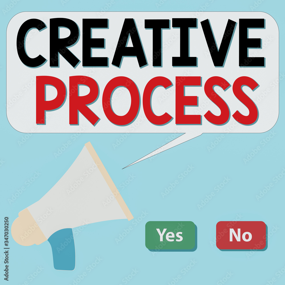 Poster writing note showing creative process. business concept for act of making new connections between ol