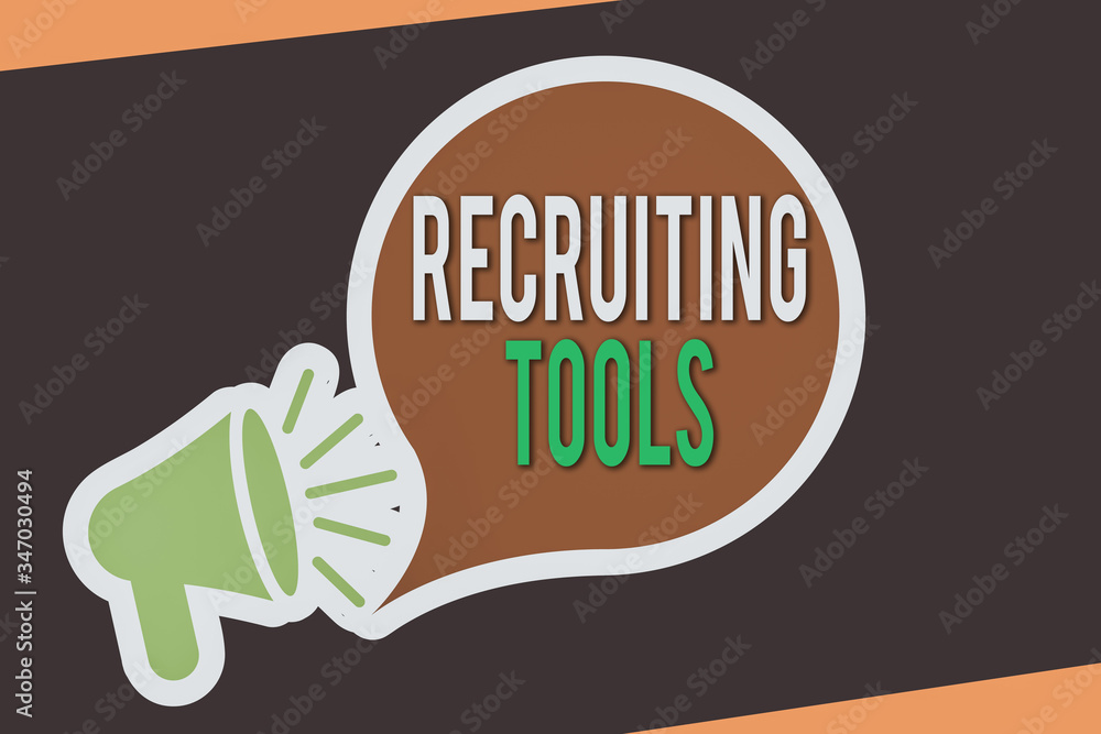 Poster conceptual hand writing showing recruiting tools. concept meaning getting new talents to your compan