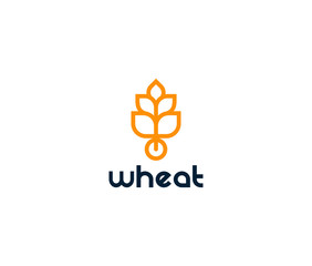 Wheat Logo for Farm company Logo Icon Premium Minimal emblem design template