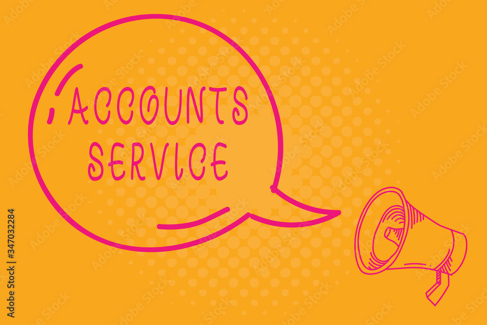 Poster conceptual hand writing showing accounts service. concept meaning accessing list of user profiles an