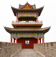 Obraz premium Chinese temple pavilion symmetric architecture