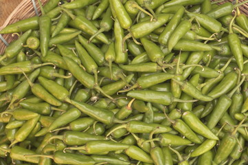 Fresh Green chillie n the market.