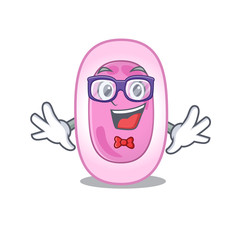 Mascot design style of geek bordetela pertussis with glasses