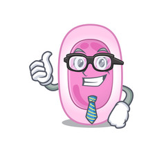 An elegant bordetela pertussis Businessman mascot design wearing glasses and tie