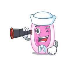 A cartoon icon of bordetela pertussis Sailor with binocular
