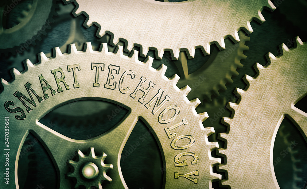 Poster conceptual hand writing showing smart technology. concept meaning gadgets or device that has a built