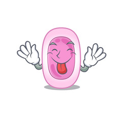 An amusing face bordetela pertussis cartoon design with tongue out