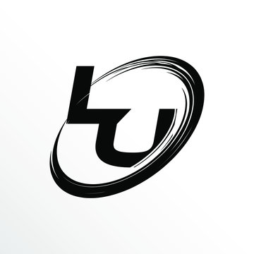 recommend clip art: Initial Letter LU Brush Effect Logo Design