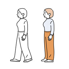 女性のシンプルイラスト