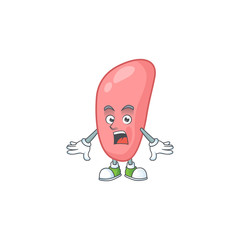 A cartoon design of neisseria gonorhoeae showing an amazed gesture