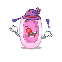 An attractive bordetela pertussis cartoon design style playing juggling